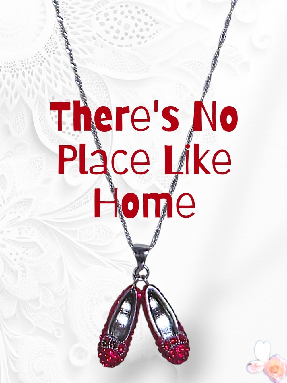JCM Wizard Of OZ RUBY Slippers With 925 Sterling Silver 20"Twist Chain Necklace